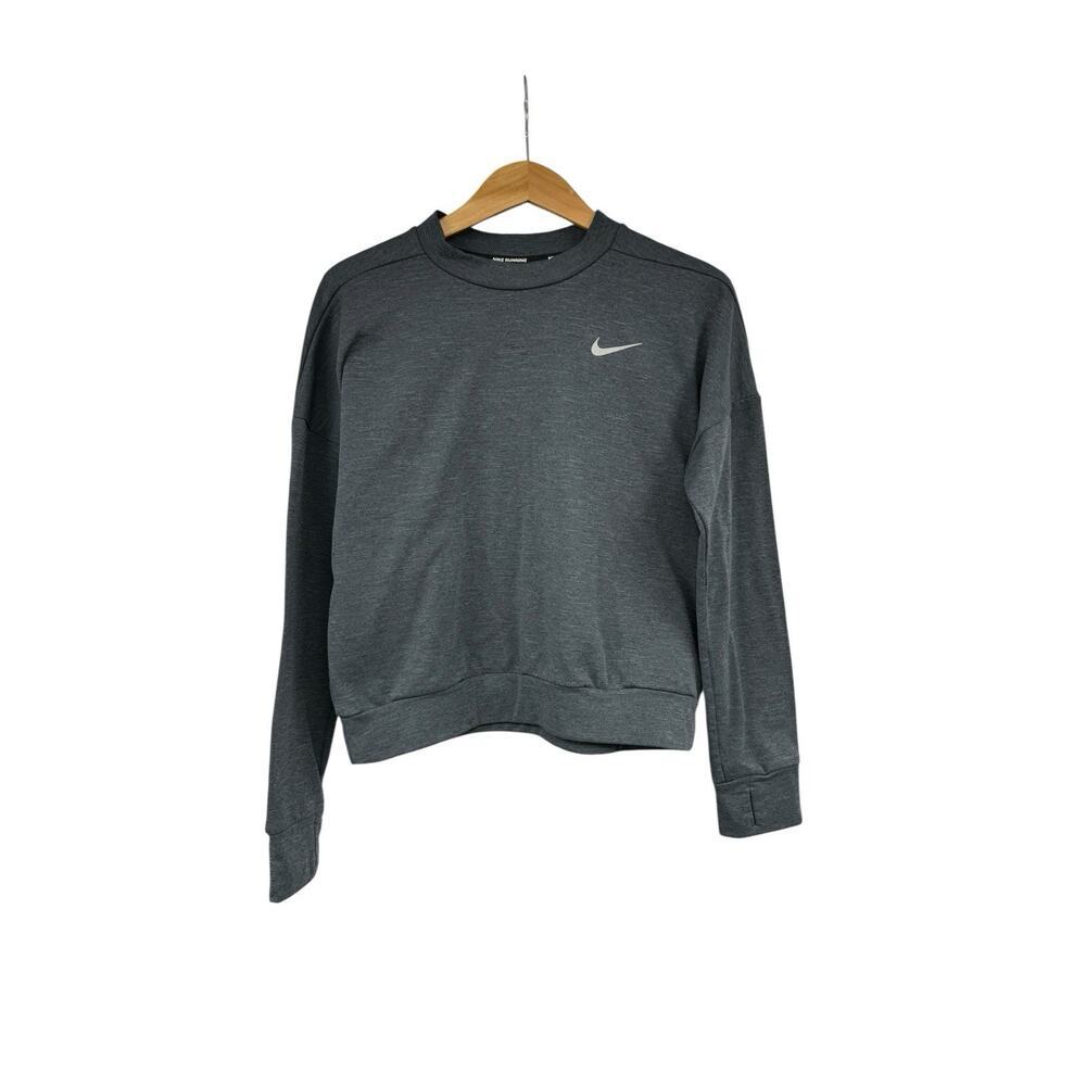 Nike Womens Therma Sphere Element Running Top Warm Dark Gray Grey Size XS